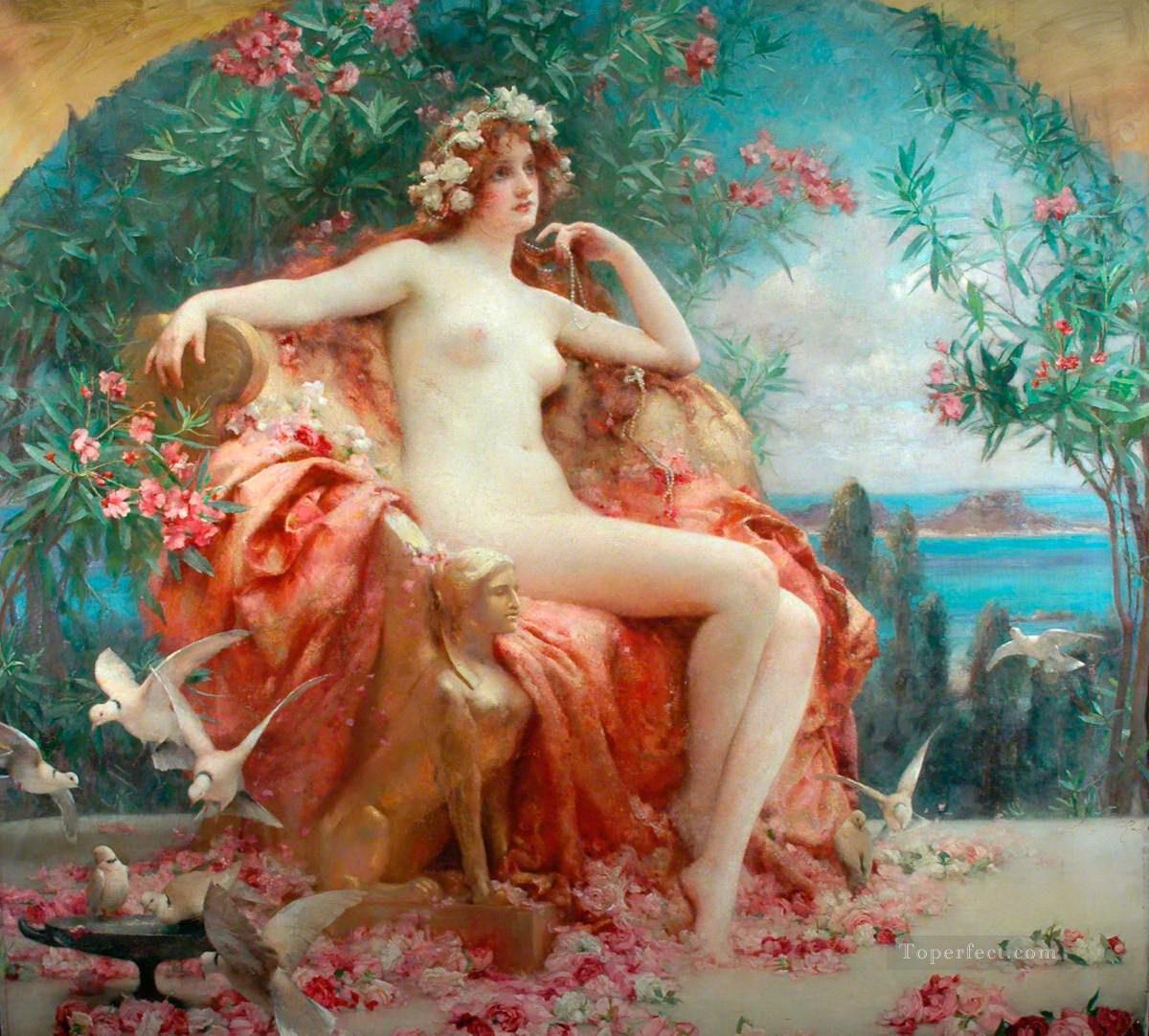 Roses of Youth Henrietta Rae Classical Nude Oil Paintings